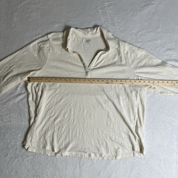Land's End Women’s Polo Shirt Size 3X Cream Minimalist Capsule Wardrobe Timeless - Picture 6 of 8
